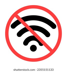 einfaches Vektorgrafik-Zeichen von Wi-fi verboten