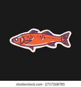 Ilustración vectorial simple de un solo pez en estilo de diseño plano. Minimalista y colorido, adecuado para iconos, logotipos, materiales educativos o proyectos de diseño. Vector editable con fondo aislado, perfecto para el Uso comercial.