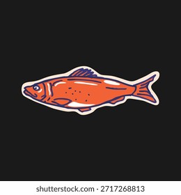 Ilustración vectorial simple de un solo pez en estilo de diseño plano. Minimalista y colorido, adecuado para iconos, logotipos, materiales educativos o proyectos de diseño. Vector editable con fondo aislado, perfecto para el Uso comercial.