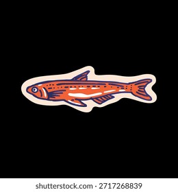 Ilustración vectorial simple de un solo pez en estilo de diseño plano. Minimalista y colorido, adecuado para iconos, logotipos, materiales educativos o proyectos de diseño. Vector editable con fondo aislado, perfecto para el Uso comercial.