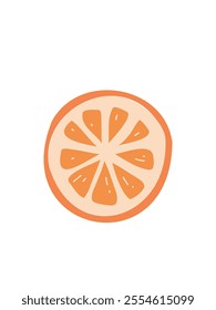 Simple vector illustration of a single orange slice