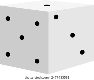 Simple vector illustration of a six faced dice showing the numbers 1, 3 and 5.