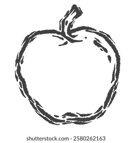 simple vector illustration sketch of a sweet apple with a unique design