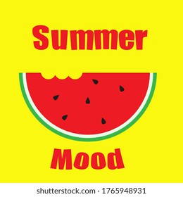 simple vector illustration with sliced watermelon
