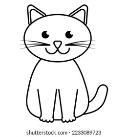 simple vector illustration small cartoon cat