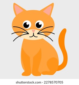 simple vector illustration small cartoon cat