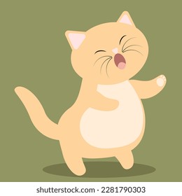 simple vector illustration small cartoon cat