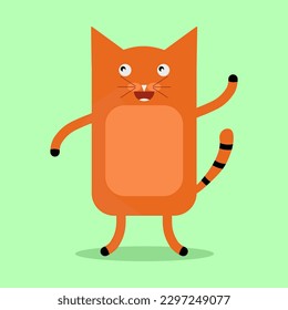 simple vector illustration small cartoon cat