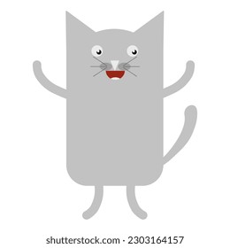 simple vector illustration small cartoon cat