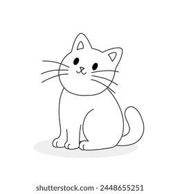 simple vector illustration small cartoon cat