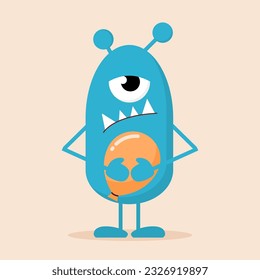 Simple vector illustration small monster