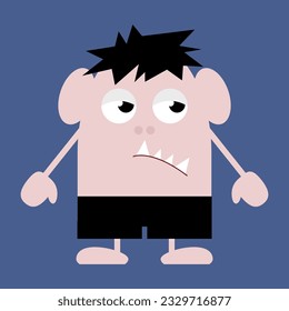 Simple vector illustration small monster boy