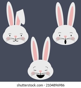 simple vector illustration small rabbit