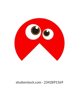 Simple vector illustration small red  monster