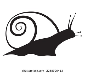 simple vector illustration small snail