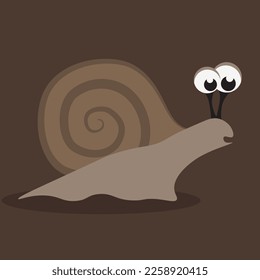 simple vector illustration small snail