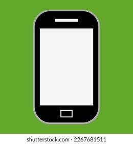 simple vector illustration smartphone on green