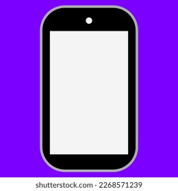 simple vector illustration smartphone on violet