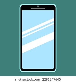 simple vector illustration smartphone on blue