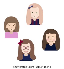 simple vector illustration smiling children
