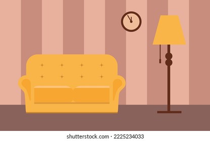 simple vector illustration sofa in room