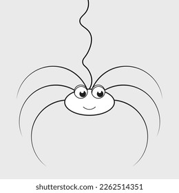 simple vector illustration spider black and white