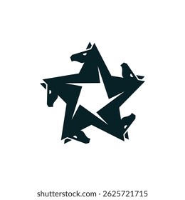 simple vector illustration of star horse logo 5