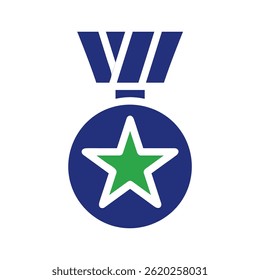 Ilustración vectorial simple del símbolo de la medalla de la estrella