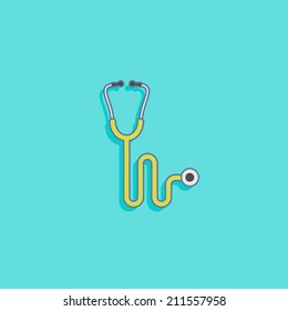 simple vector illustration with a stethoscope. medical icon flat design. healthcare concept