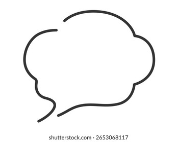 Uma ilustração vetorial simples de uma bolha de fala elegante com uma sensação de espaço nas linhas
