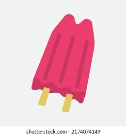 Simple Vector Illustration Summer Popsicle