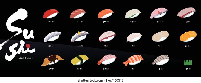 Simple vector illustration of sushi