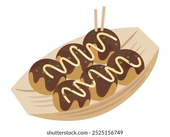 Einfache Vektorgrafik von Takoyaki.