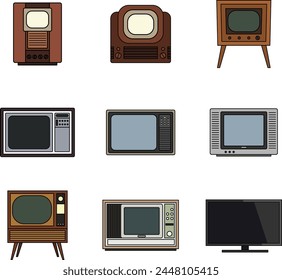 Ilustración vectorial simple de la televisión