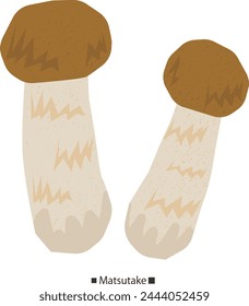 Simple vector illustration with textured matsutake mushrooms.