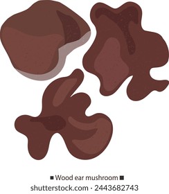 Simple vector illustration of a textured wood ear mushroom.