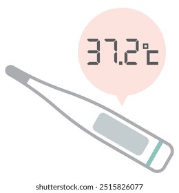 Ilustração vetorial simples de um termômetro. 37,2°C