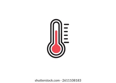 Simple Vector Illustration of a Thermometer Showing Temperature