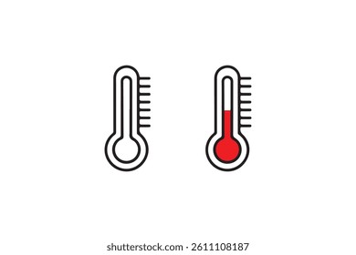 Simple Vector Illustration of a Thermometer Showing Temperature