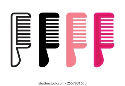 Simple Vector Illustration of Three Different Colored Combs