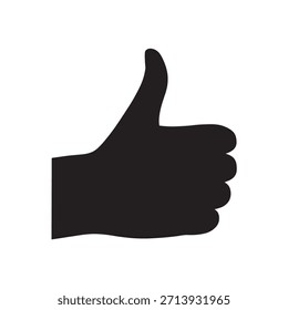Simples ilustração vetorial da silhueta polegares para cima, representando o gesto positivo da mão. Ideal para aprovação, conceitos de contrato e projetos de design de feedback
