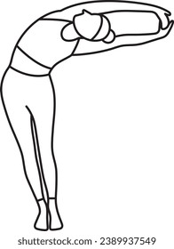 Simple vector illustration of Tiryaka Tadasana, healthy lifestyle, sports, yoga asana, doodle and sketch