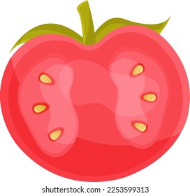 simple vector illustration of tomato, illustration of autumn vegetables