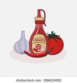 simple vector illustration of tomato sauce