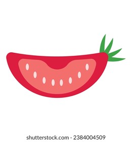 Simple vector illustration of a tomato slice