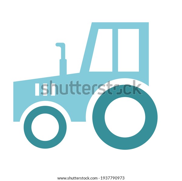 Simple vector illustration of a tractor.\
Monochrome image. Suitable for use in infographics, as an icon,\
illustrating articles, for sites and\
catalogs.