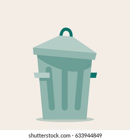 simple vector illustration of a trash can