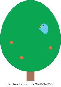 A simple vector illustration of tree shape. Ideal for nature-themed designs, educational materials, landscape assets, or children's graphics.
