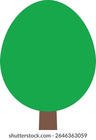 A simple vector illustration of tree shape. Ideal for nature-themed designs, educational materials, landscape assets, or children's graphics.