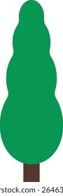 A simple vector illustration of tree shape. Ideal for nature-themed designs, educational materials, landscape assets, or children's graphics.